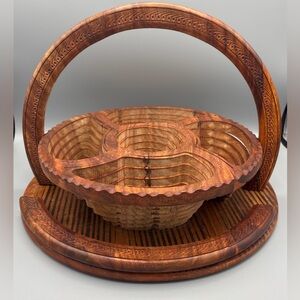 Wooden Collapsible Basket with Handle